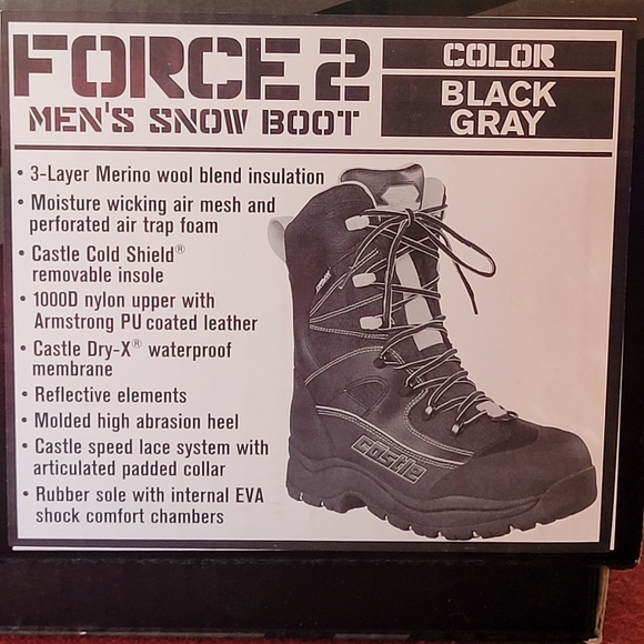 Castle boots, black and Grey Men's size 10 - Picture 3 of 3